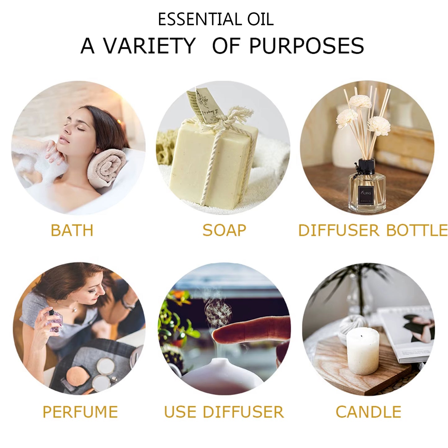 Juego De Aceites Esenciales Para Difusor, Humidificador, Velas, 5Ml, Lavanda, Vainilla, Menta, Aceite Aromático De Romero, 15 Uds.