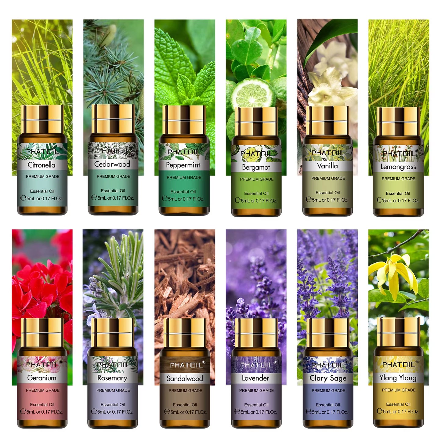 Juego De Aceites Esenciales Para Difusor, Humidificador, Velas, 5Ml, Lavanda, Vainilla, Menta, Aceite Aromático De Romero, 15 Uds.