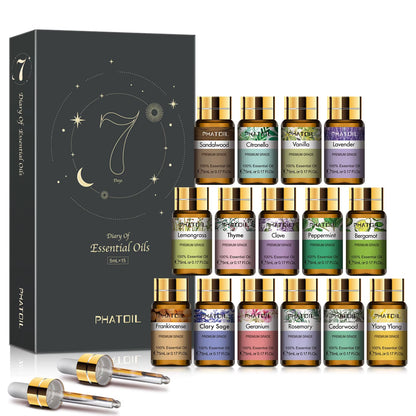 Juego De Aceites Esenciales Para Difusor, Humidificador, Velas, 5Ml, Lavanda, Vainilla, Menta, Aceite Aromático De Romero, 15 Uds.